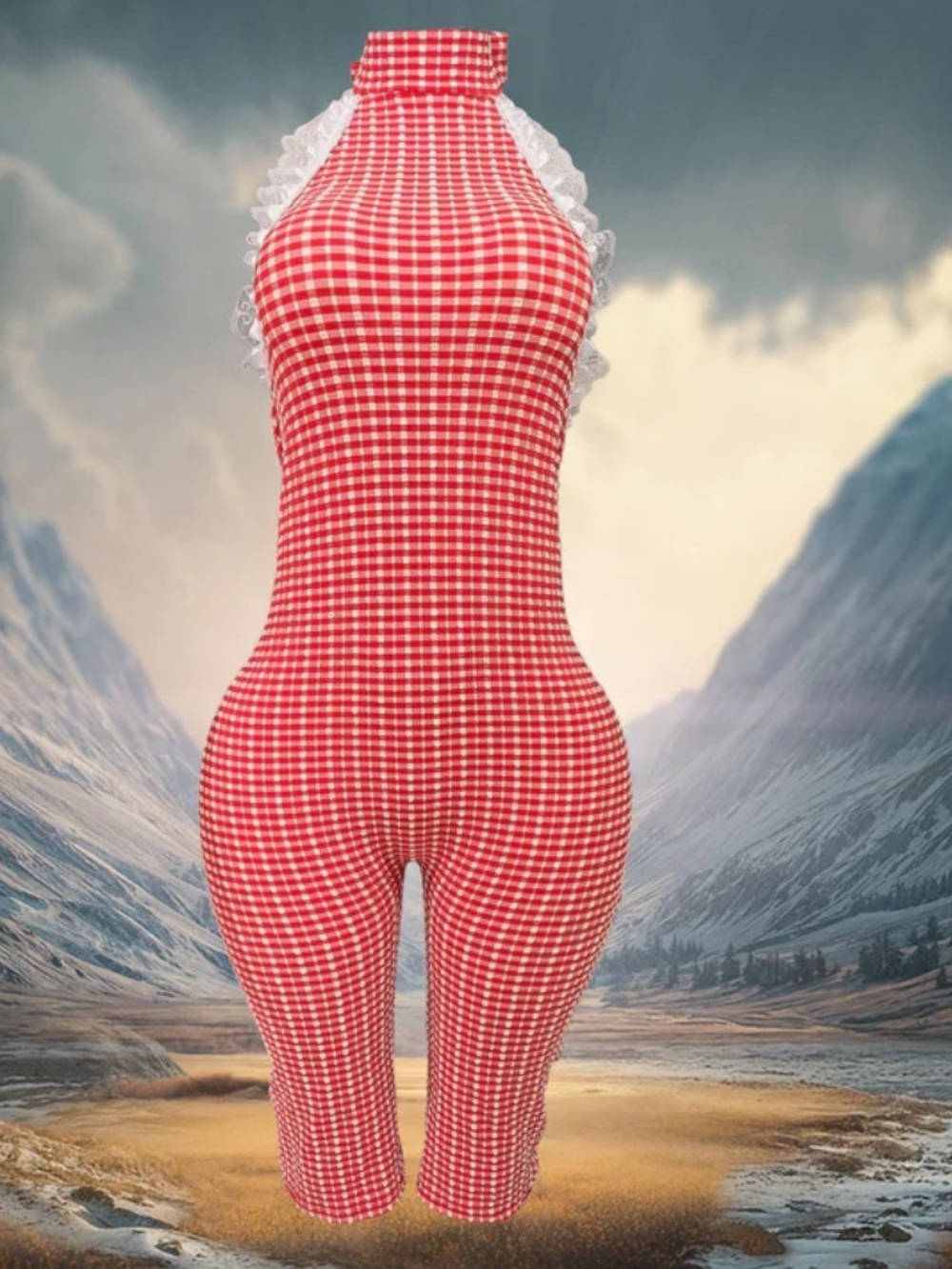 Jlorraine Designs Red Gingham Halter Romper